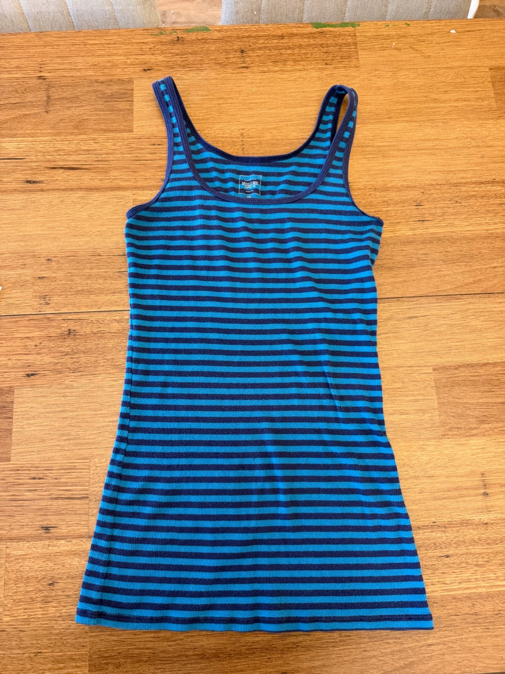 Mossimo Supply Co. Navy and Bright Blue Striped Tank Top